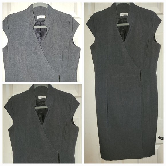 CALVIN KLEIN DARK GRAY DRESS - Picture 1 of 2
